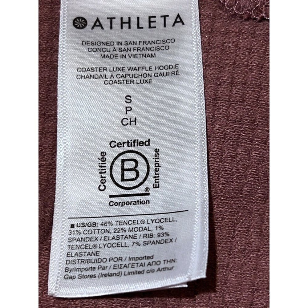 ATHLETA Coaster Luxe Waffle Hoodie Oversized With Pockets Tawny Rose - Picture 11 of 12